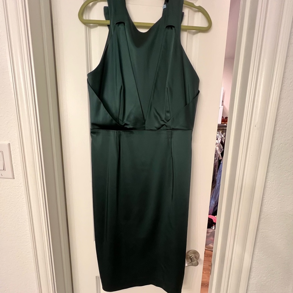 Antonio Melani Satin Green Sleeveless Dress